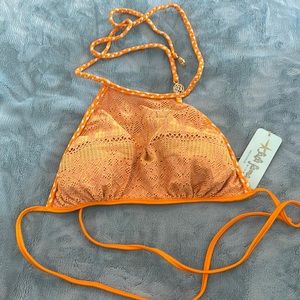 NWT Luli Fama crochet illusion halter top